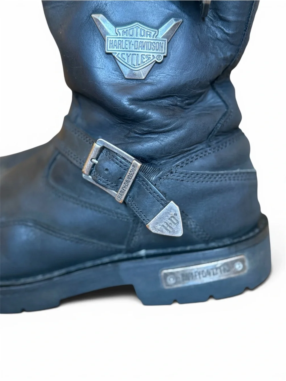 Harley-Davidson Black Leather Motorcycle Boots